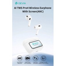 DEVIA AI TWS Pro4 – Безжични слушалки с екран, ANC и превод в реално време (164 езика)